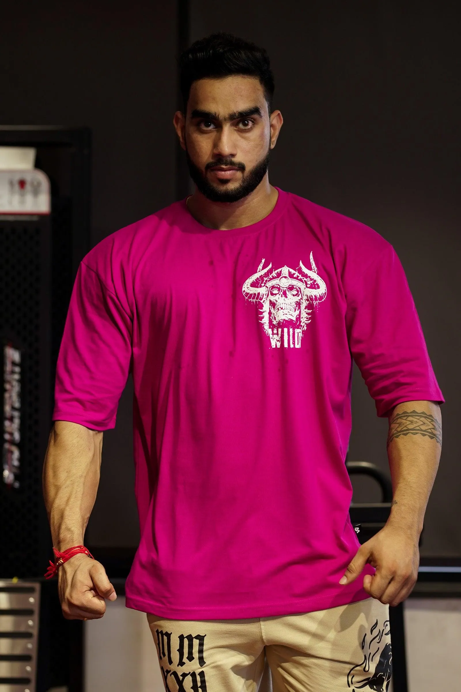 WILD DEVIL "PREMIUM VINTAGE" OVERSIZED T-SHIRT (NEW MAGENTA PINK)