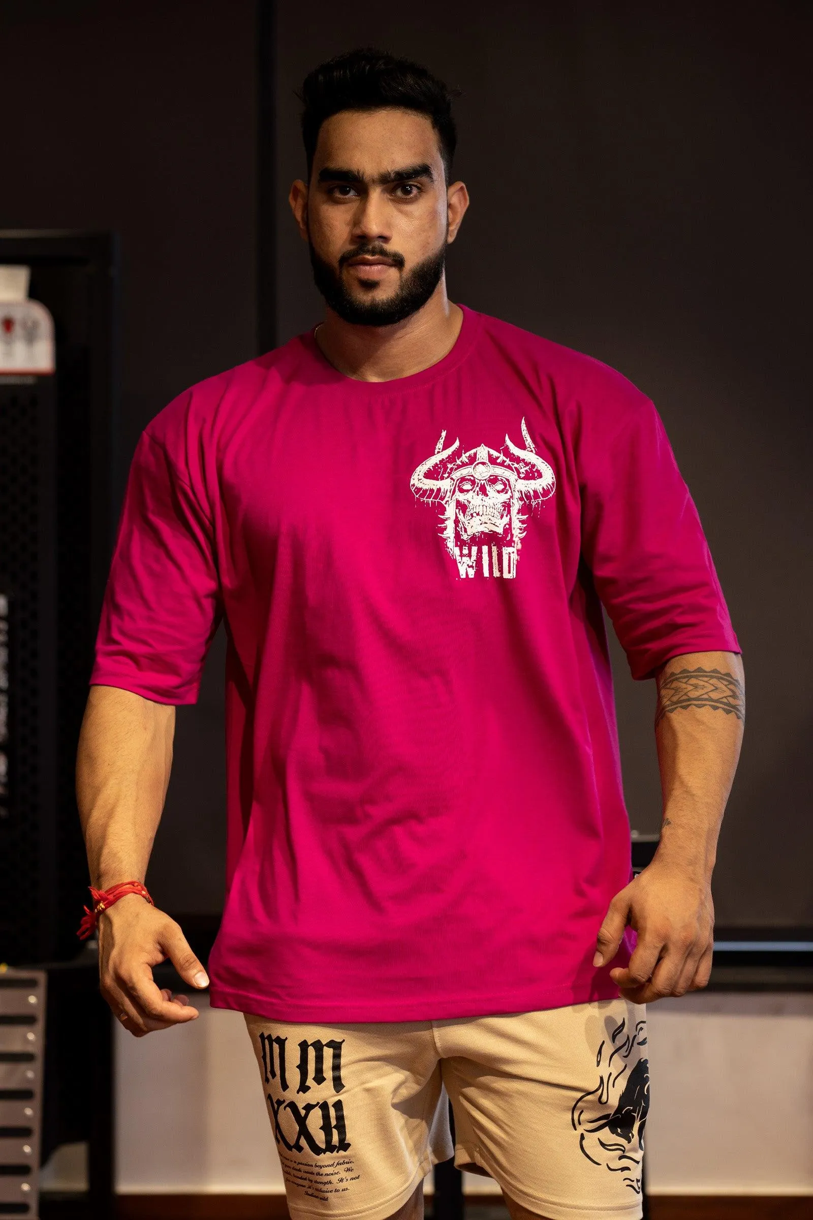 WILD DEVIL "PREMIUM VINTAGE" OVERSIZED T-SHIRT (NEW MAGENTA PINK)