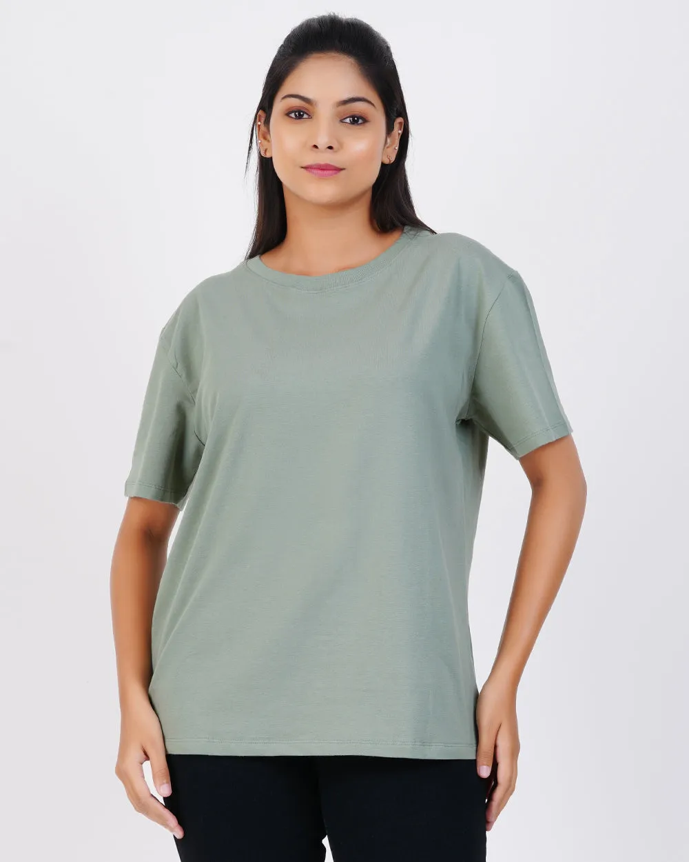 Women Mint Green Oversized Tees