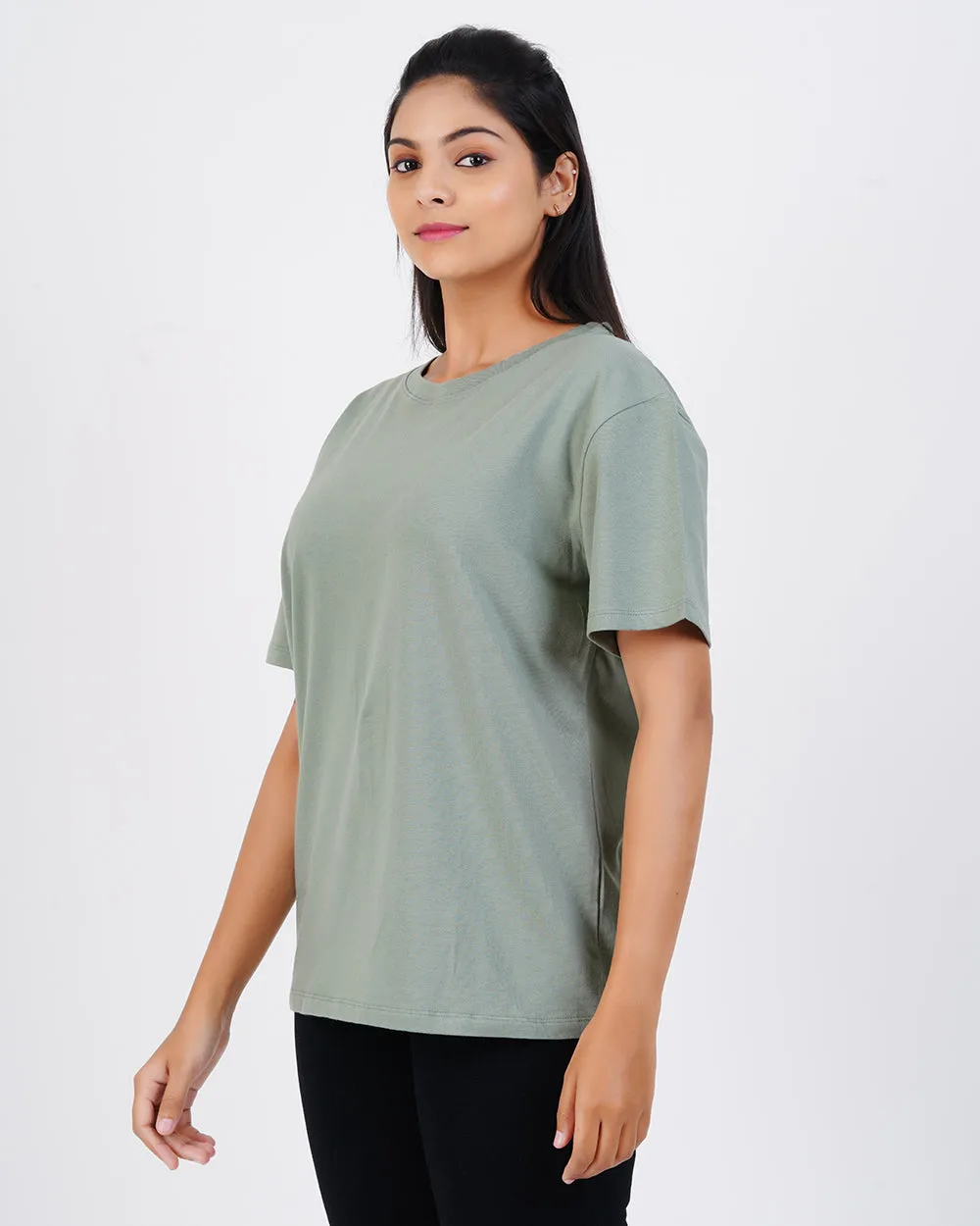 Women Mint Green Oversized Tees