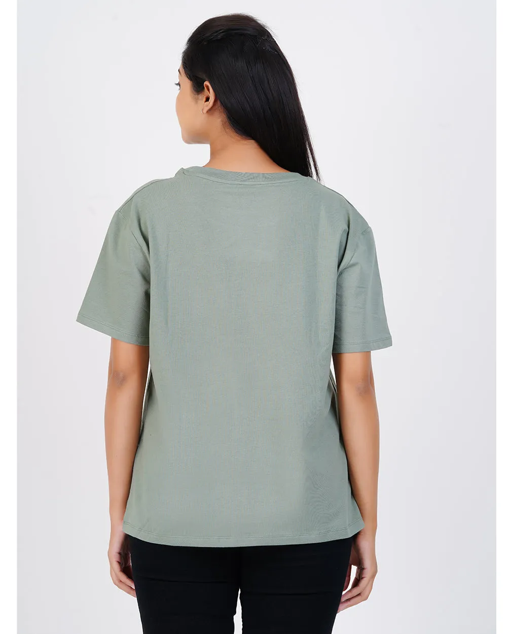 Women Mint Green Oversized Tees