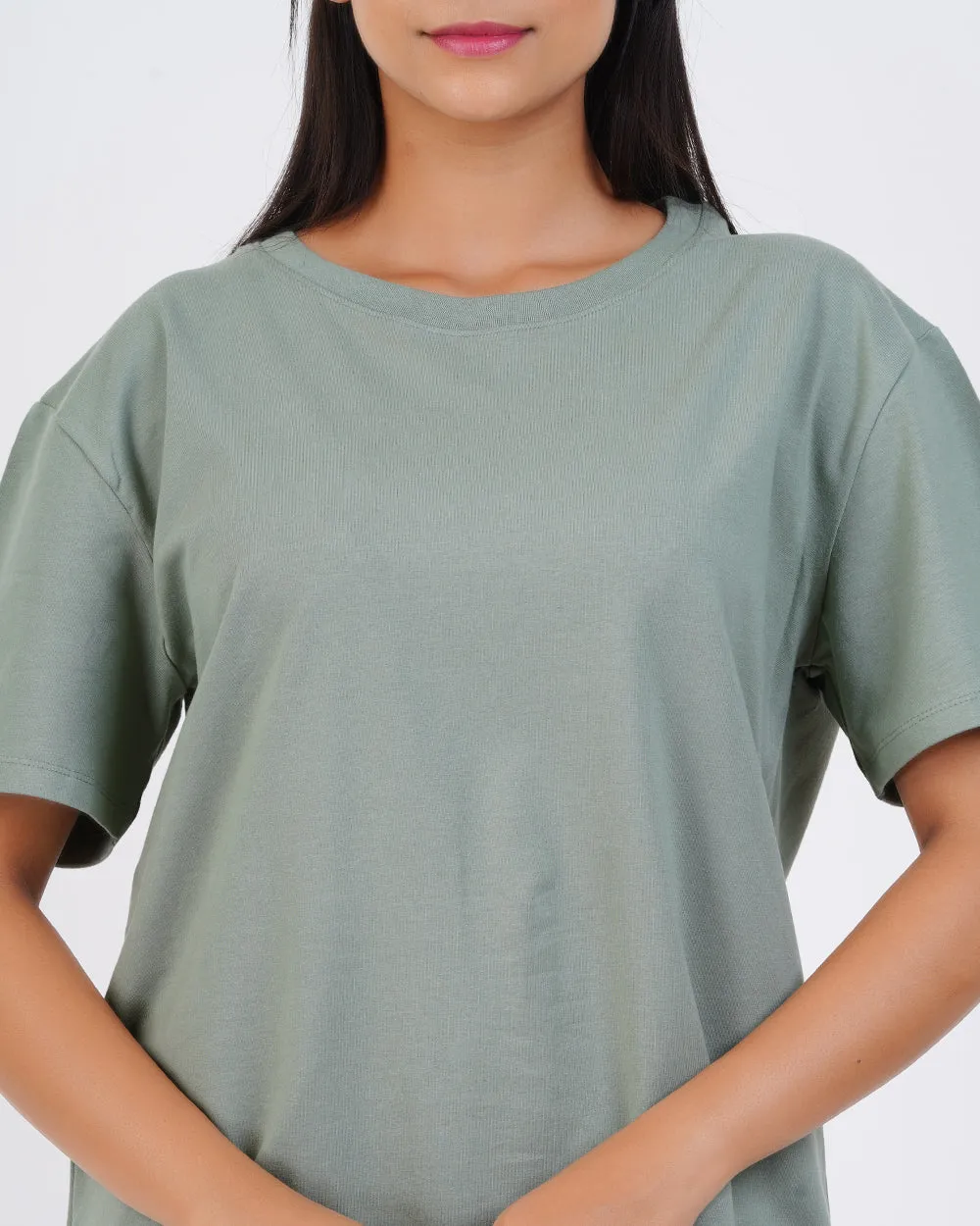 Women Mint Green Oversized Tees