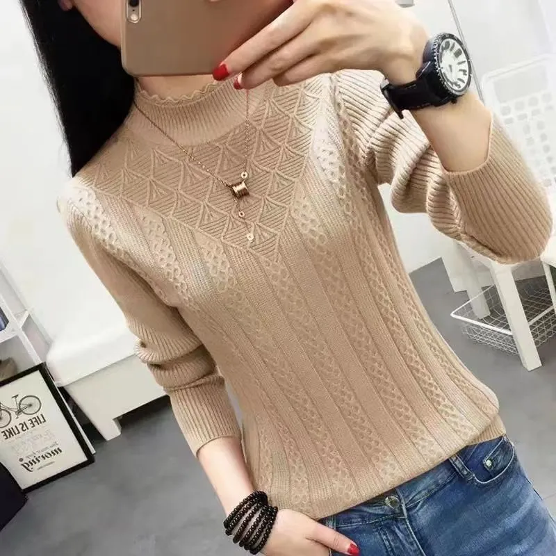 Women's Half Turtleneck Pullover Solid Color