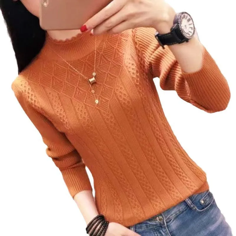 Women's Half Turtleneck Pullover Solid Color