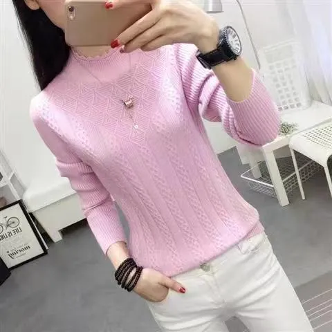 Women's Half Turtleneck Pullover Solid Color