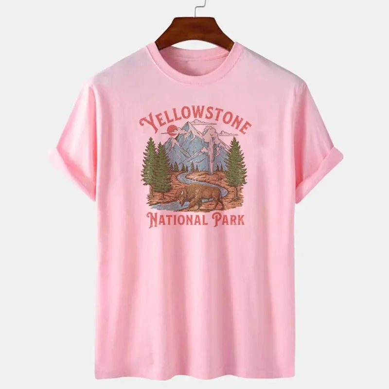 Yellowstone Mountain Stylish Adventure Graphic Tee