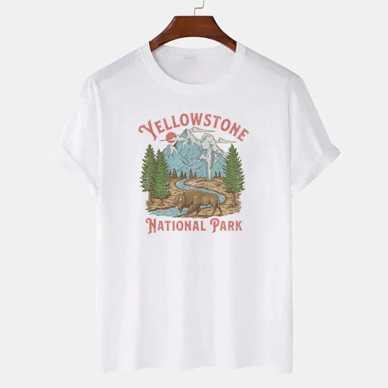 Yellowstone Mountain Stylish Adventure Graphic Tee